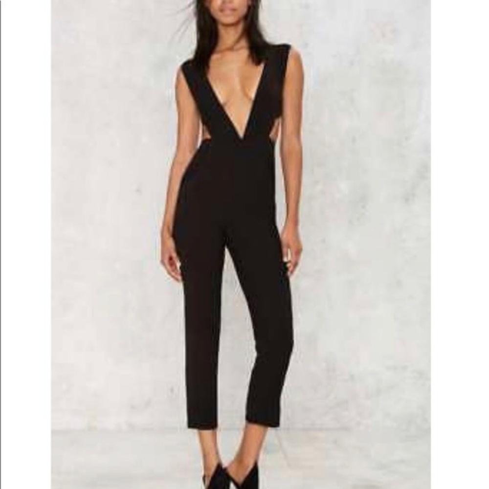 Lioness black jumpsuit open back
